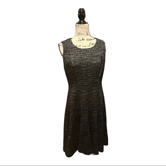 Tommy Hilfiger Women's Flare Hem Sleeveless Black Dress Heather Gray Size 8P - Picture 1 of 4
